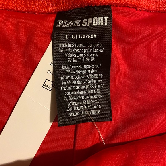 🔥New VS Pink Red Gym to Swim Shortie. NWT. Large. - Picture 8 of 11
